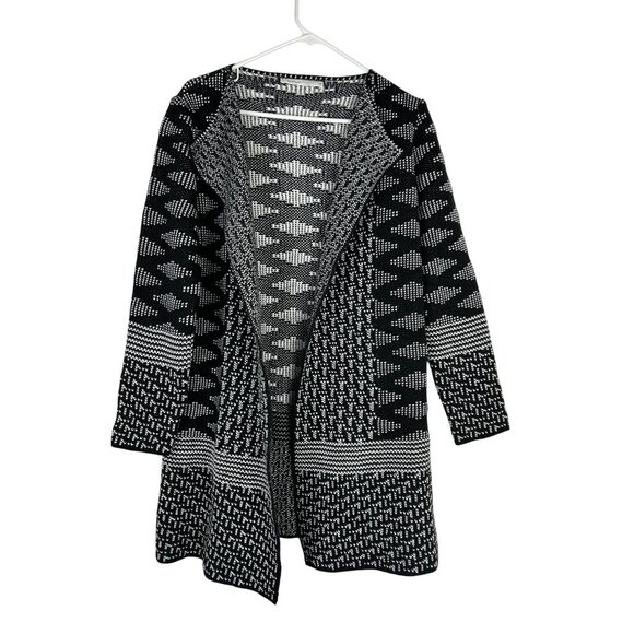 Skovhuus Womens Black Knit Cardigan Medium Wool Blend Long Sleeve Open Front - Picture 1 of 10